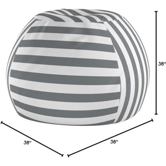 Stuffed Animal Storage Bean Bag Chair Cover for Kids | Stuffable Zipper - Picture 3 of 6